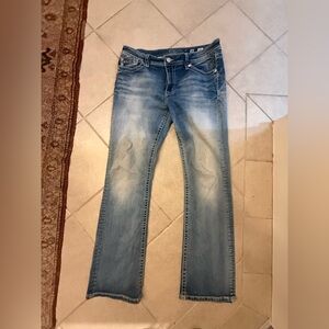 Miss Me Y2K bedazzled 34” Wash Straight Leg Jeans